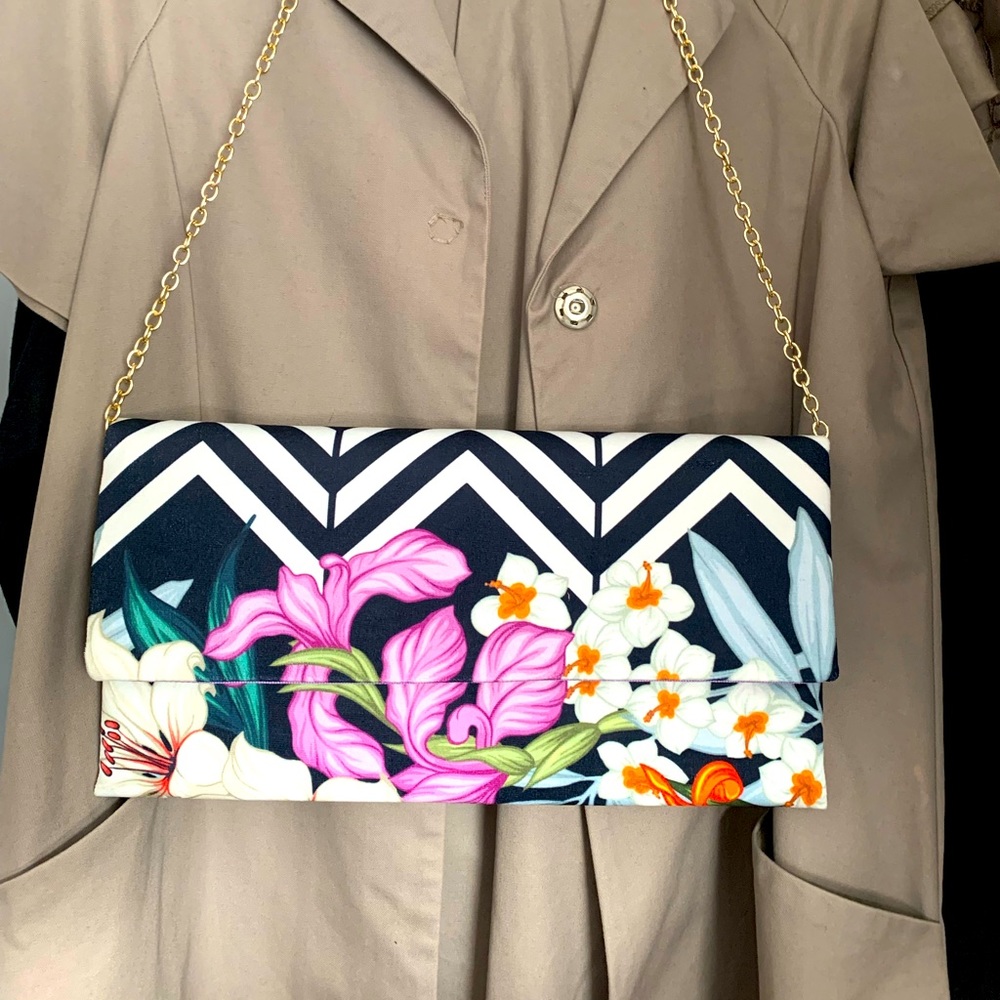 Handmade fabric clutch